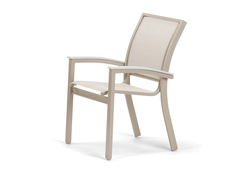 Bazza Sling Stacking Cafe Chair with Polymer Accents By Telescope Casual