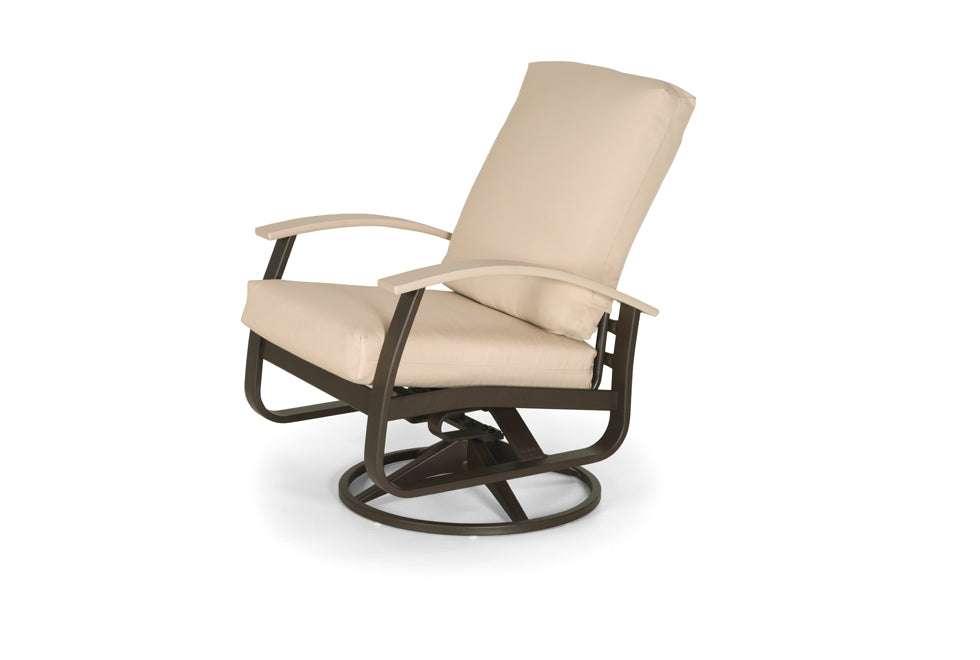 Woodard Cayman Isle Cushion Aluminum High Back Swivel Rocker