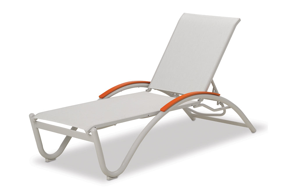 Helios Contract Sling Four-Position Lay-flat Stacking Chaise By Telescope Casual