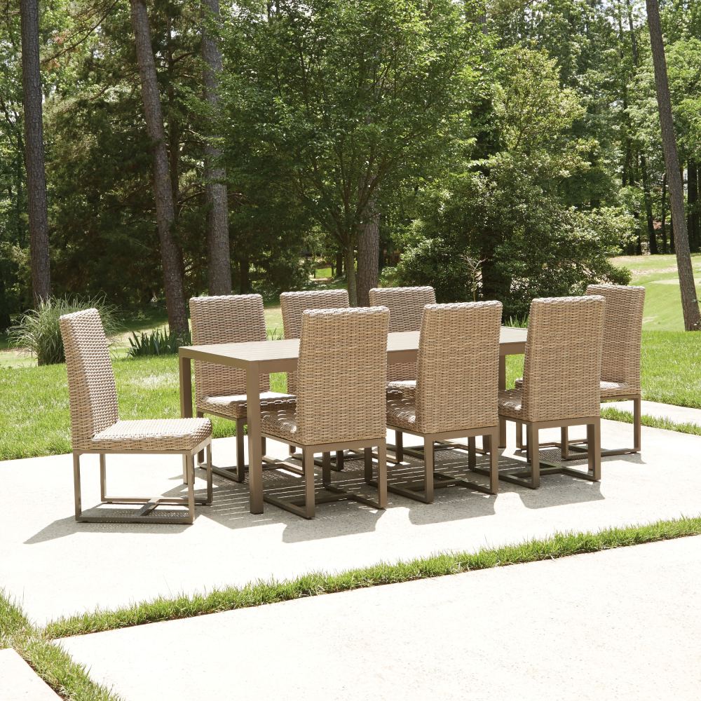 Milan Outdoor Dining Set with Seat Cushions By Lloyd Flanders