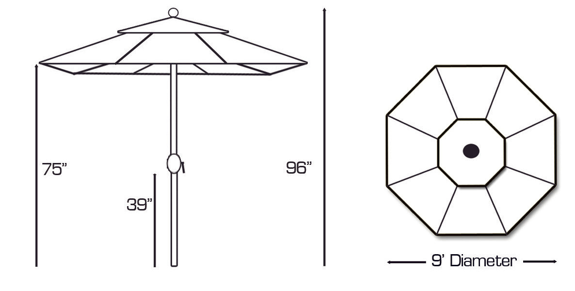 9F Deluxe Market Umbrella by Galtech