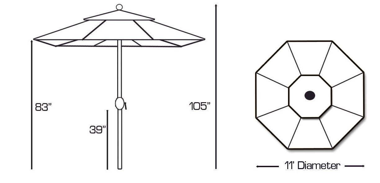 11F Deluxe Market Umbrella by Galtech