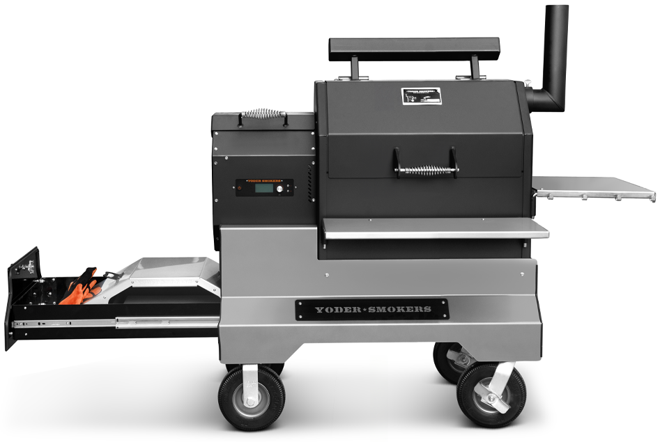 YS480S Competition Pellet Grill with Stainless Steel Shelves and Drawers by Yoder Smokers