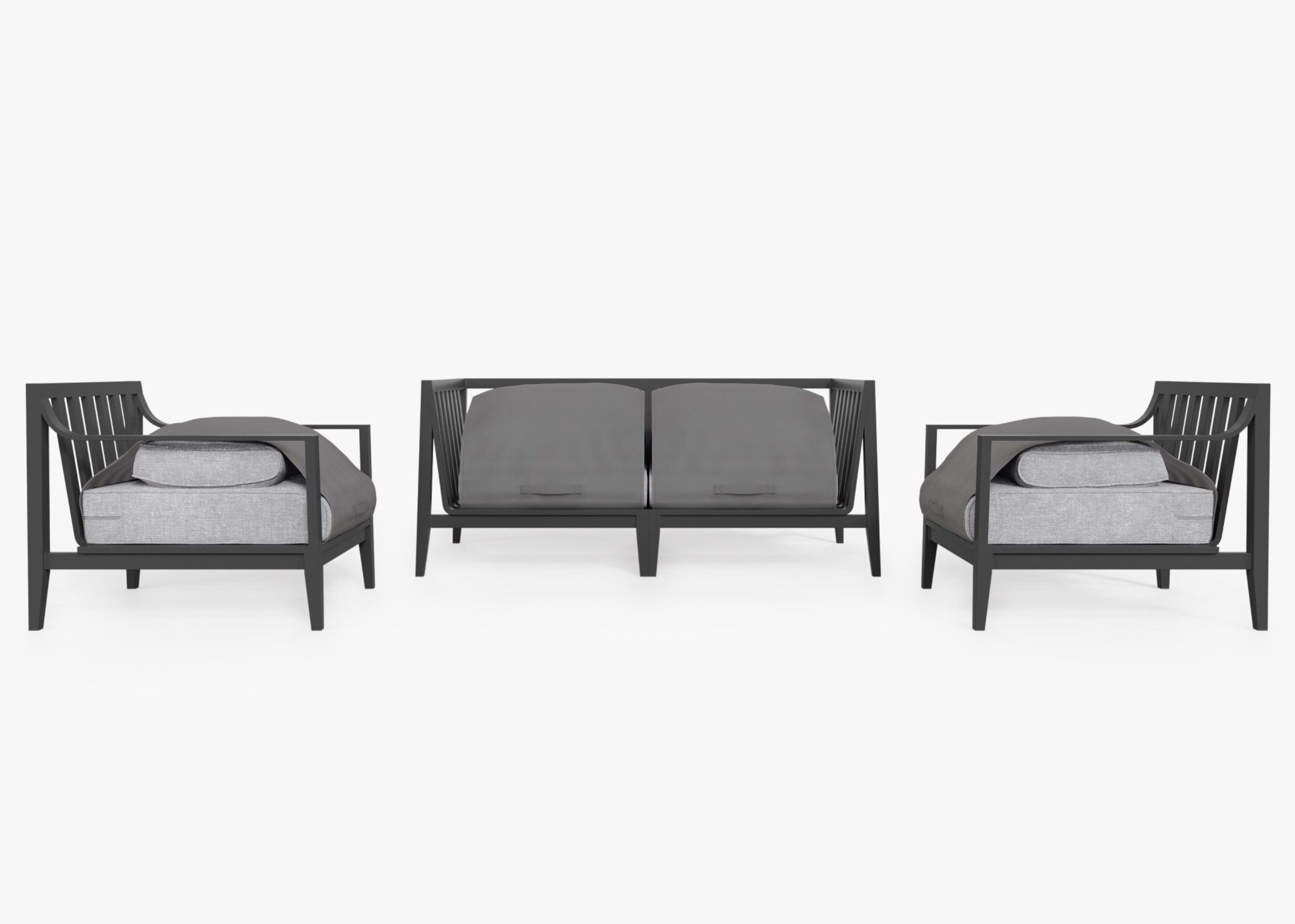 Aluminum Outdoor Loveseat with Armchairs - 4 Seat  outershell