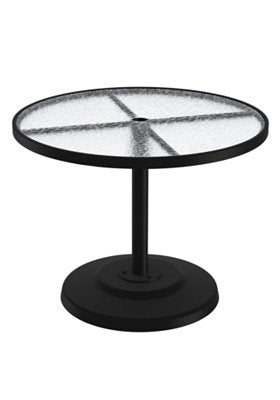 Acrylic 36" Round KD Pedestal Dining Umbrella Table