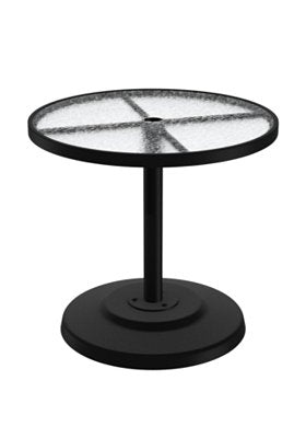 Acrylic 30" Round KD Pedestal Dining Umbrella Table