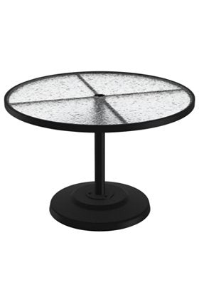 Acrylic 42" Round KD Pedestal Dining Umbrella Table