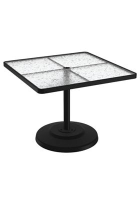 Acrylic 36" Square KD Pedestal Dining Umbrella Table