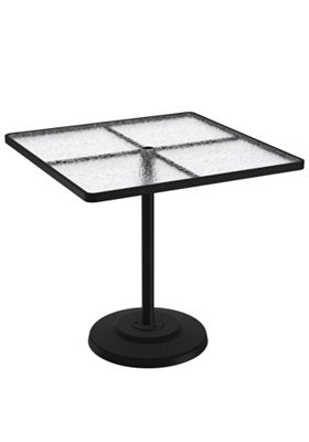 Acrylic 42" Square KD Pedestal Bar Umbrella Table