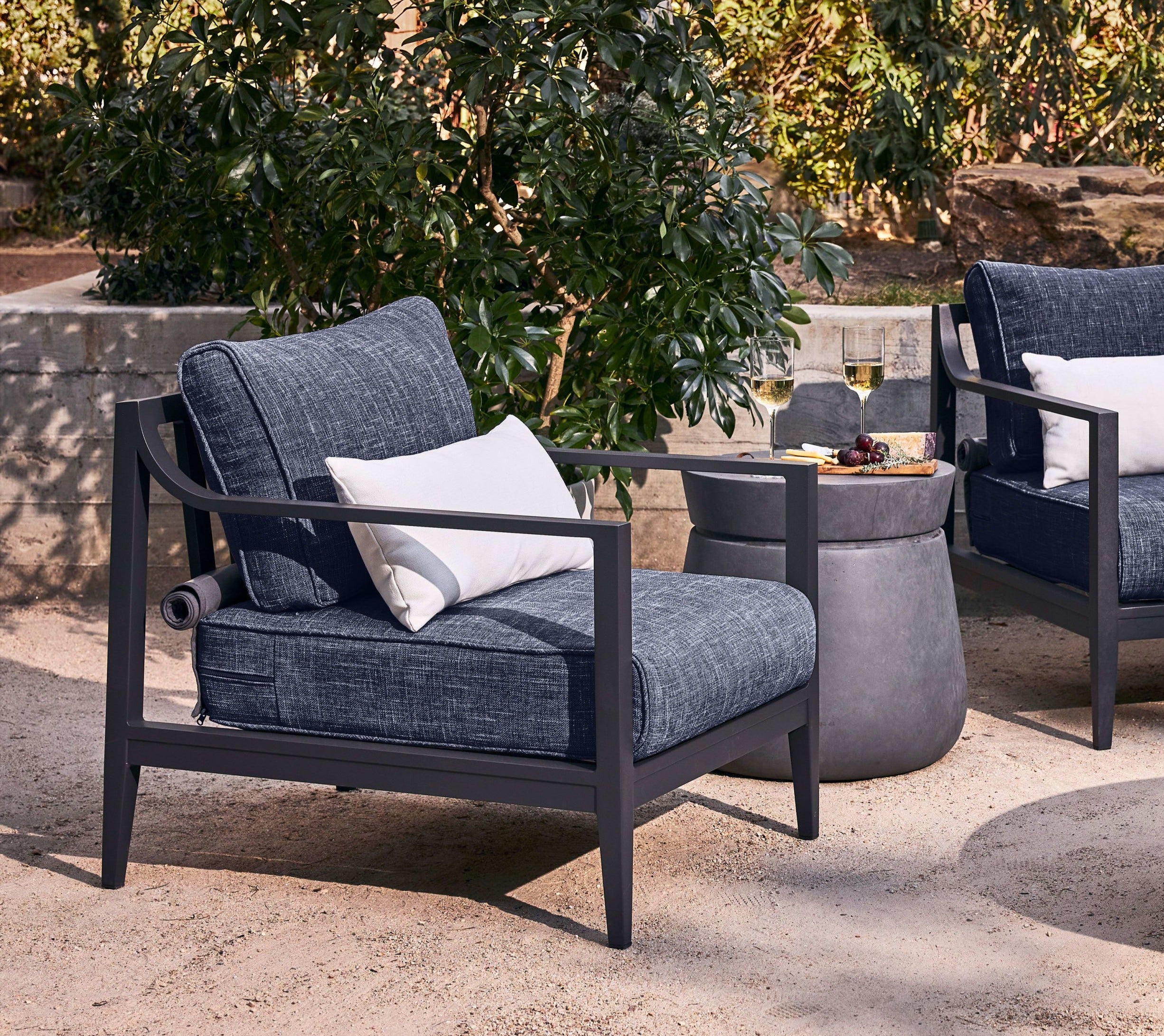 Charcoal Aluminum Outdoor Sofa with Armless Chairs - 5 Seat By Outer