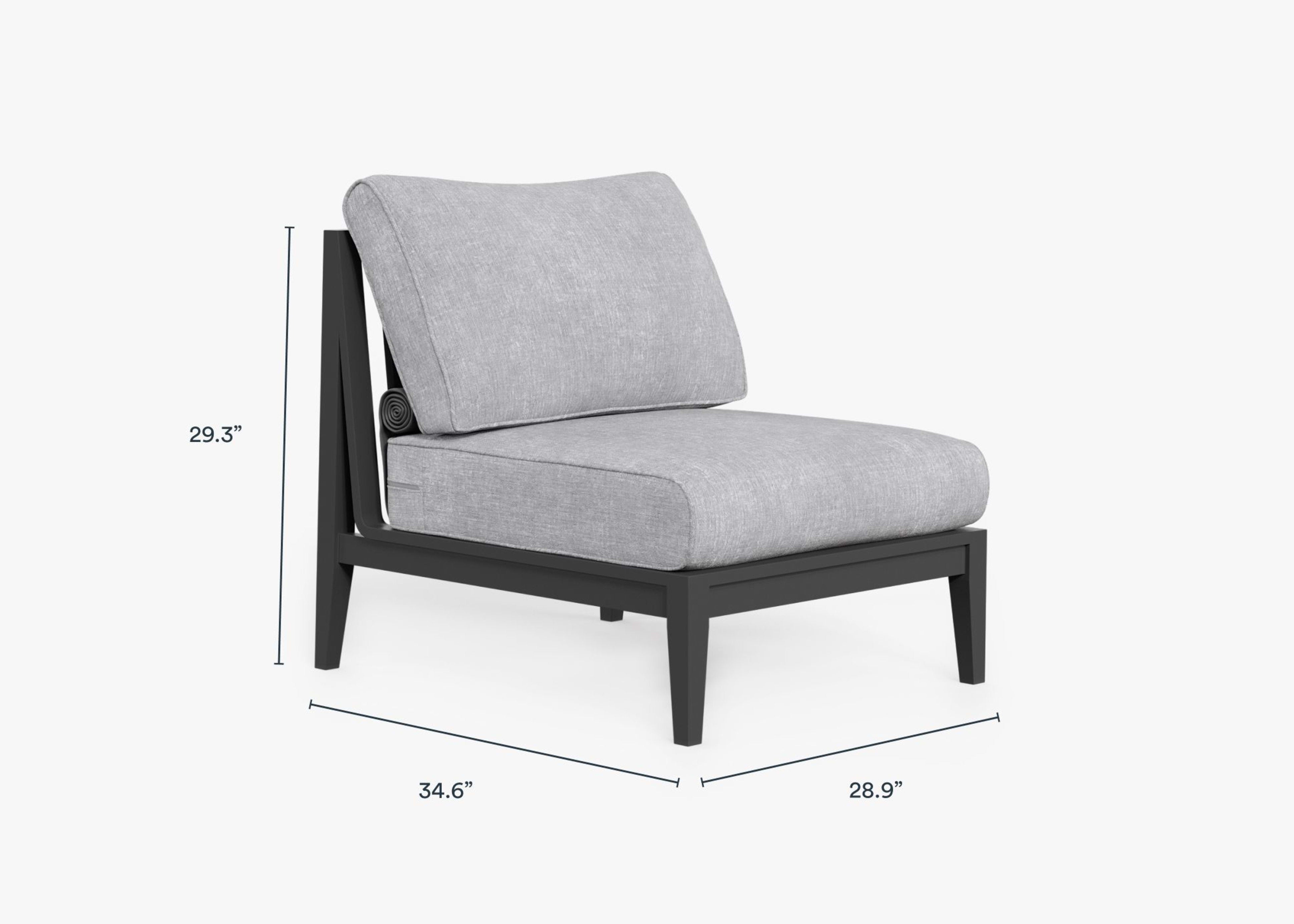 Aluminum Outdoor Armless Chair dimensions