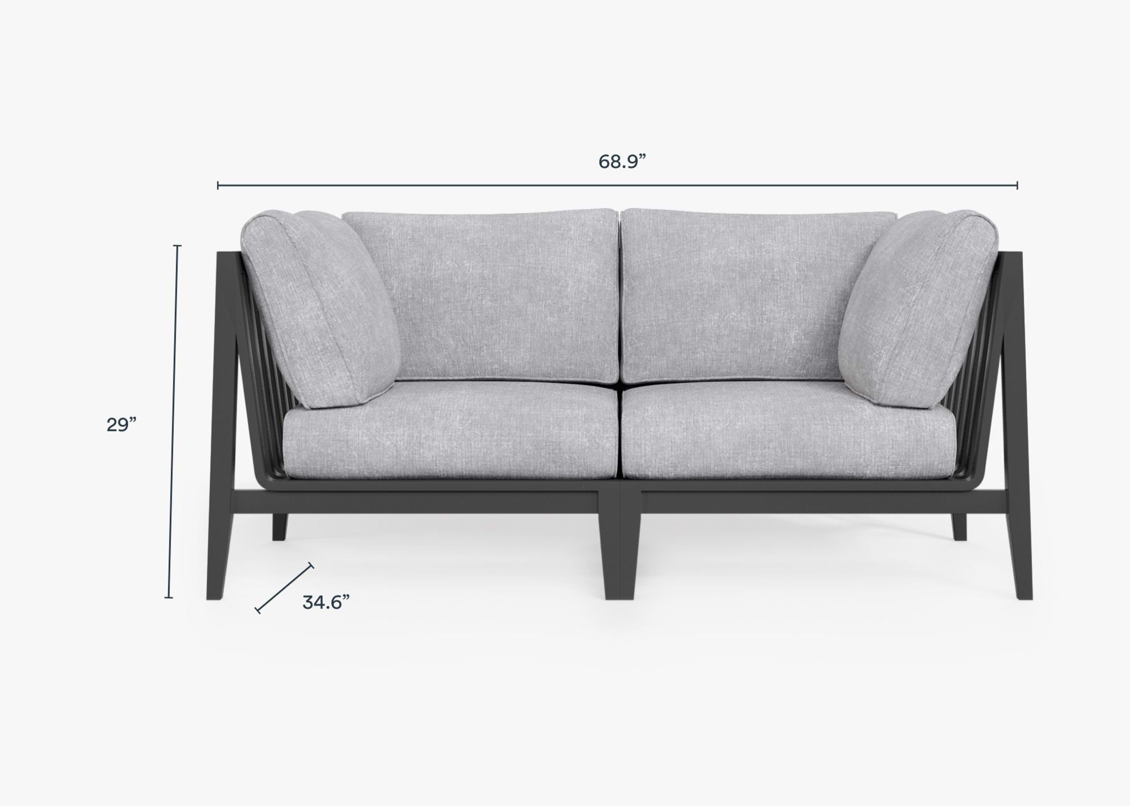 Aluminum Outdoor Loveseat dimensions