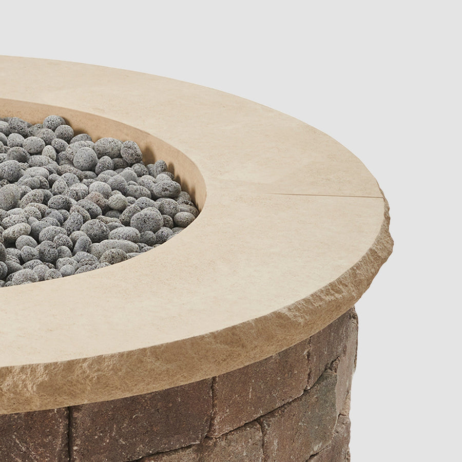 Concrete Top for Round Bronson Block Gas Fire Pit Kit (4 Pieces Total) By The Outdoor Great Room