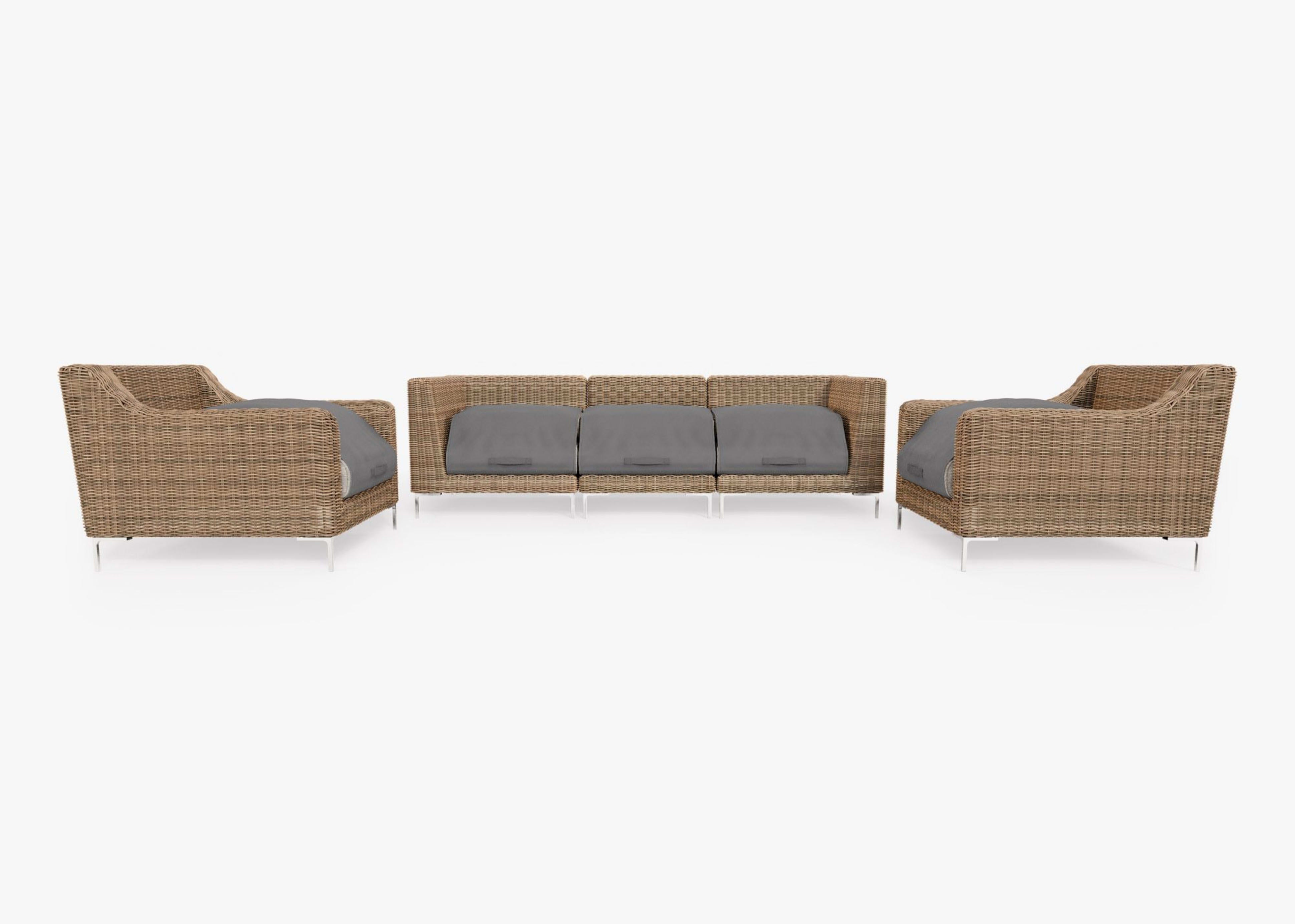 Wicker Outdoor Sofa with Armchairs - 5 Seat outershell