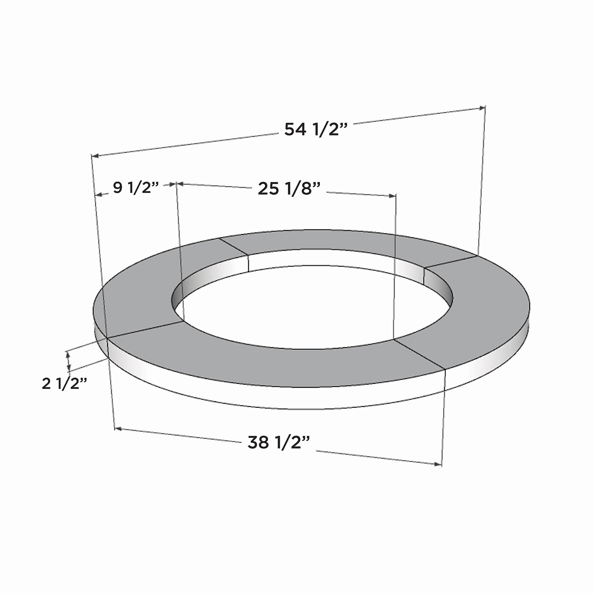 Concrete Top for Round Bronson Block Gas Fire Pit Kit (4 Pieces Total) By The Outdoor Great Room