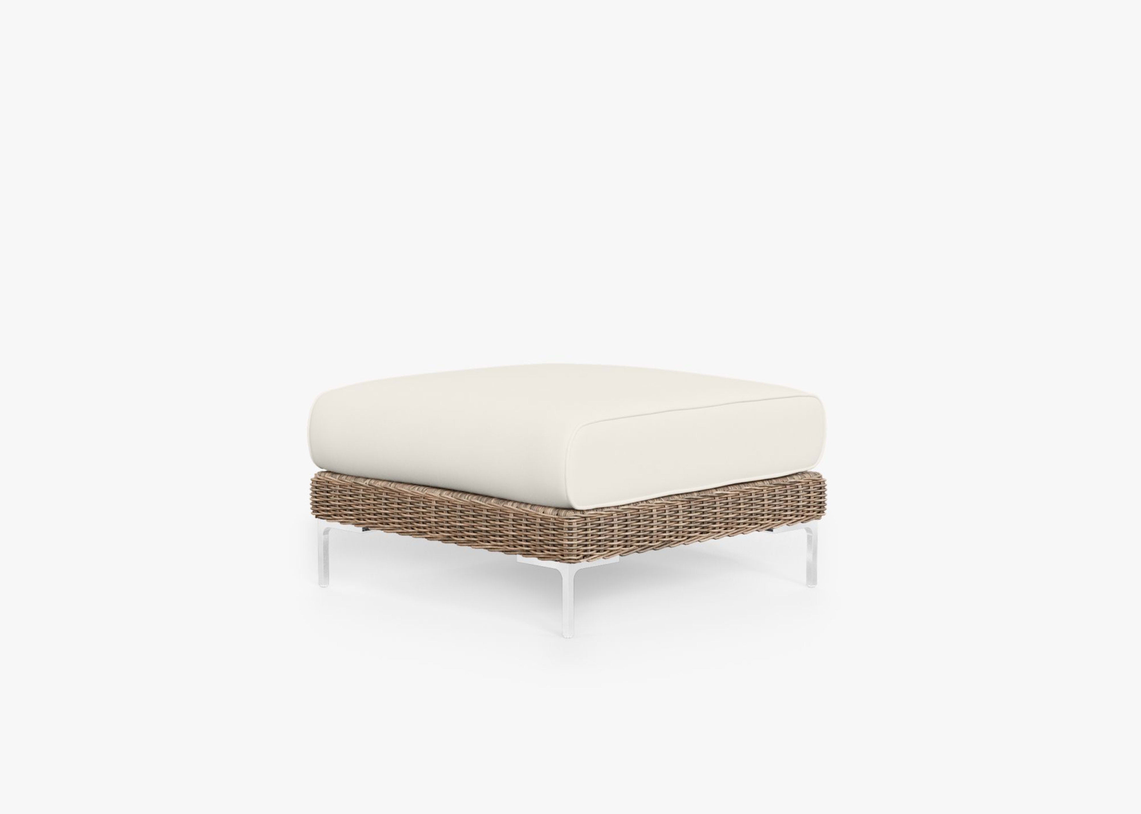 brown Wicker Outdoor Ottoman By Outer