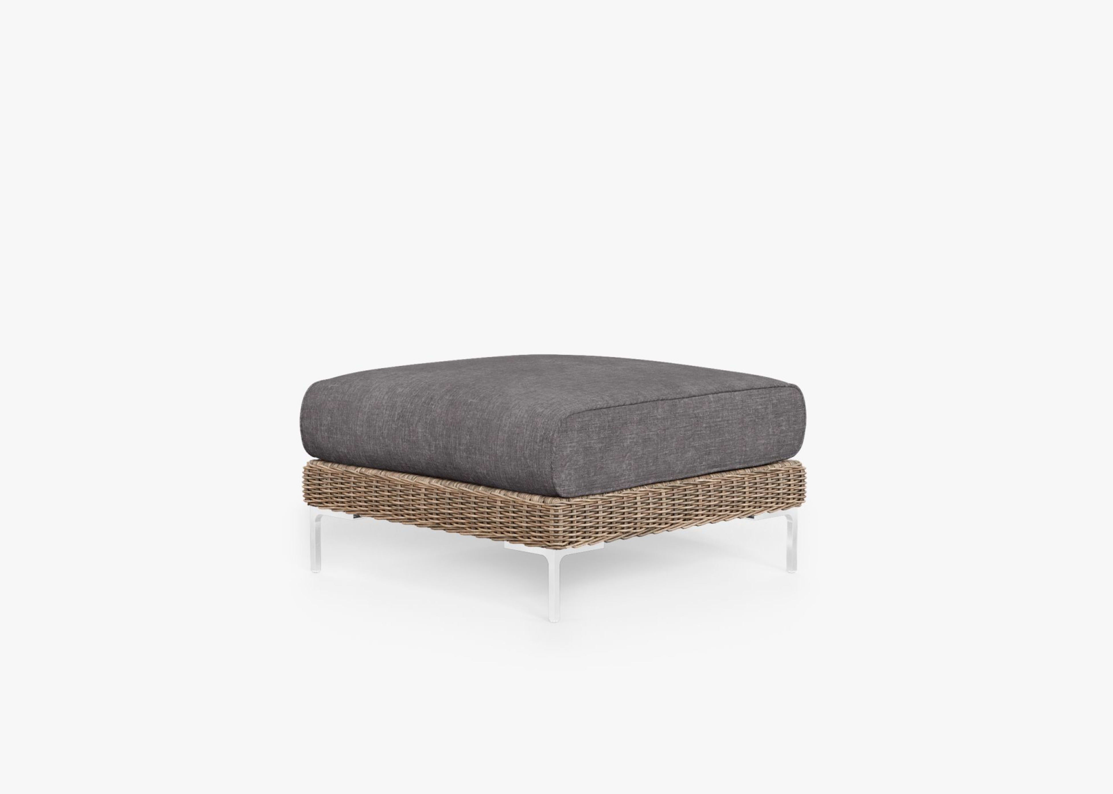 brown Wicker Outdoor Ottoman By Outer