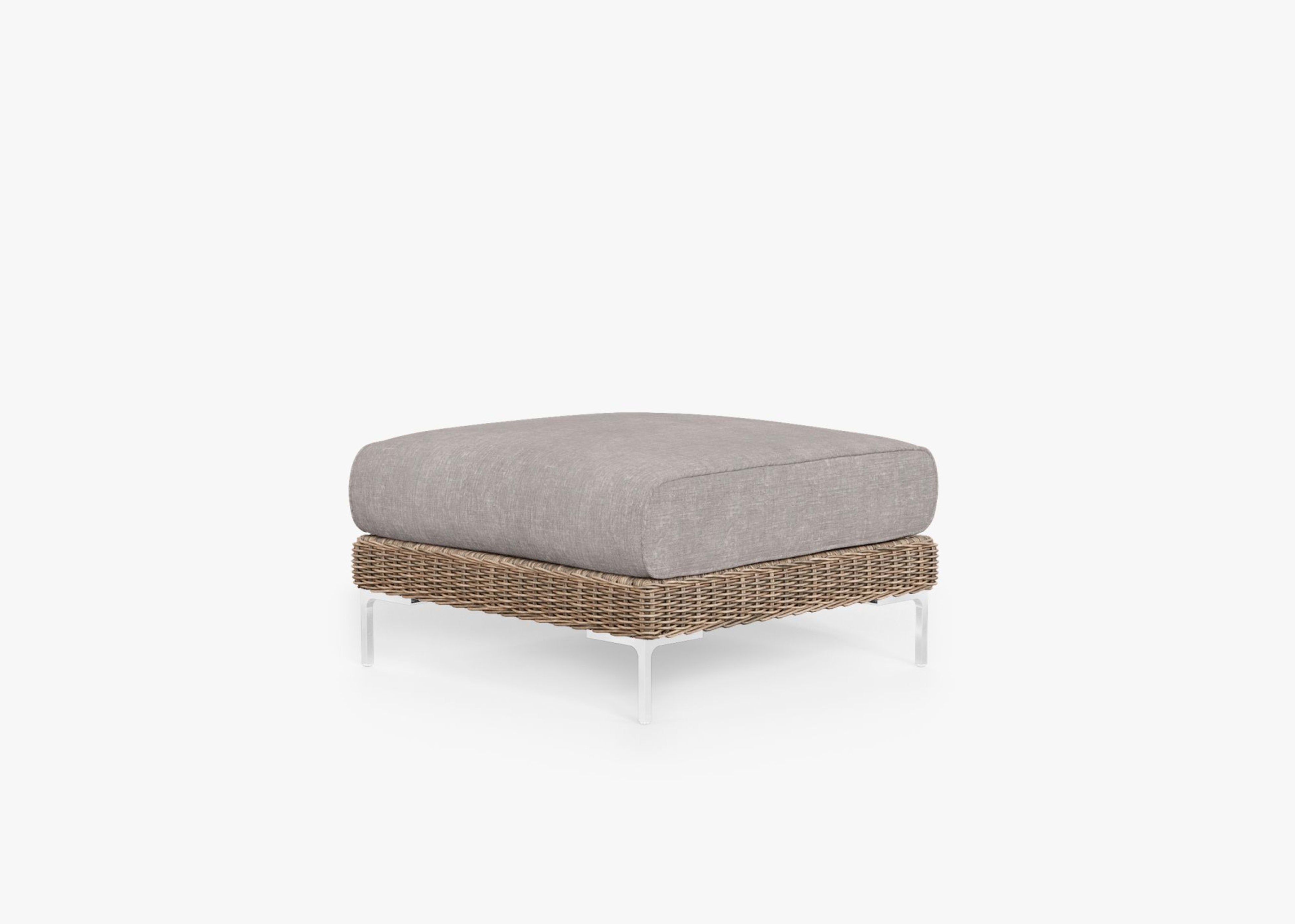 brown Wicker Outdoor Ottoman By Outer