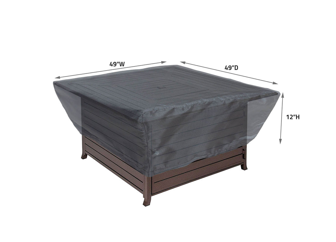 Fire Pit Cover Square 42"-48" - 49'' W x 49'' D x 12'' H - Mercury By Shield