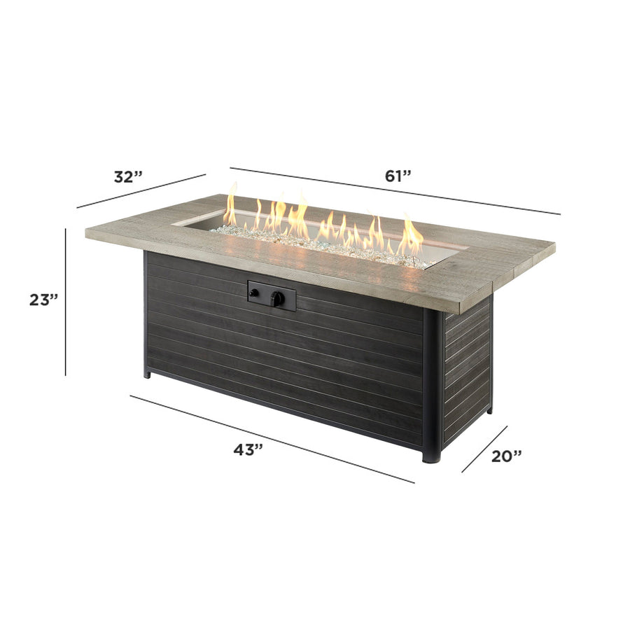 Cedar Ridge Linear Gas Fire Pit Table By The Outdoor Great Room