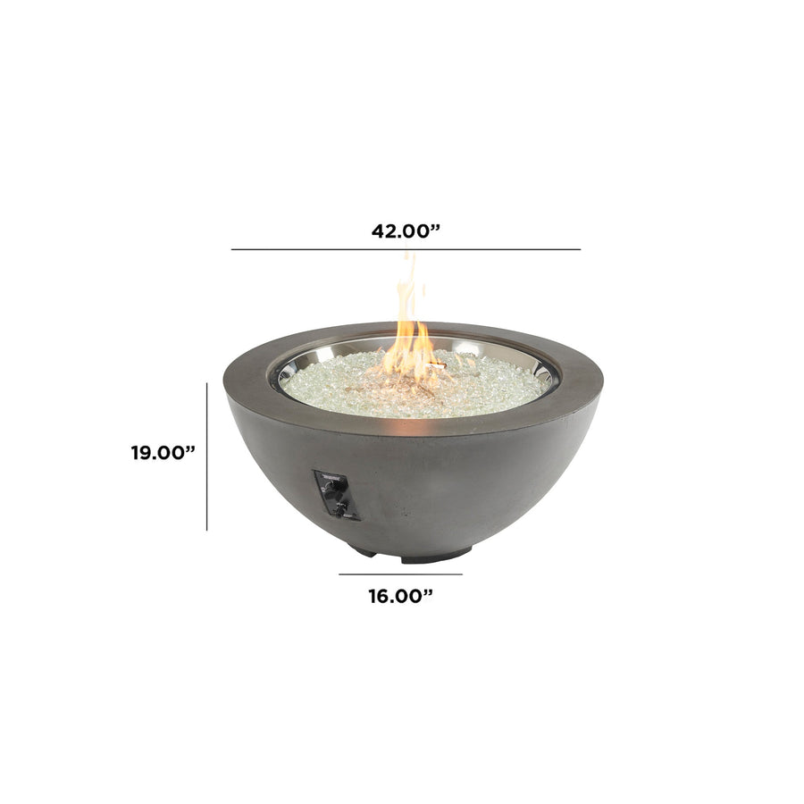 Cove Round Gas Fire Pit Bowl 42"dimensions