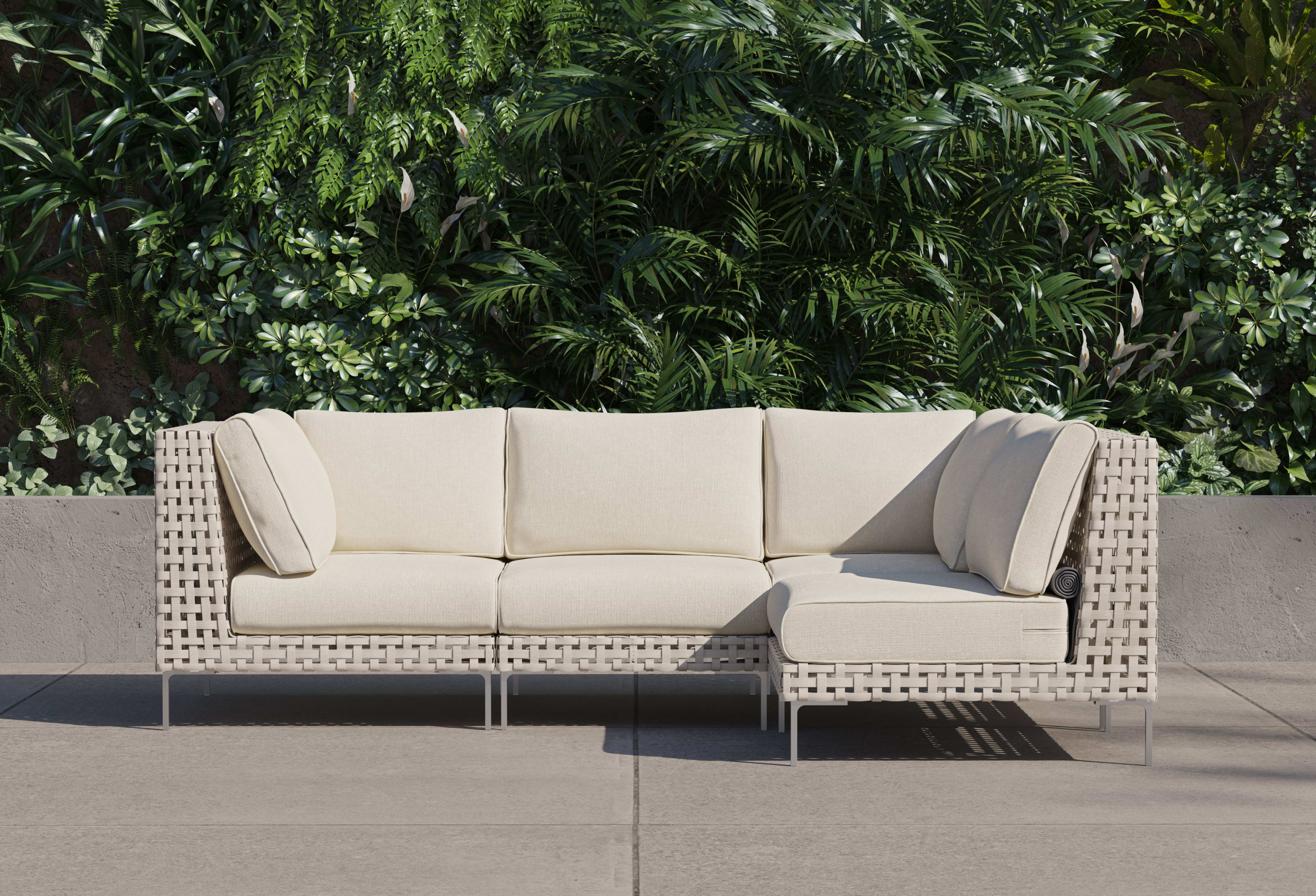 open weave Wicker Outdoor L Sectional - 4 Seat