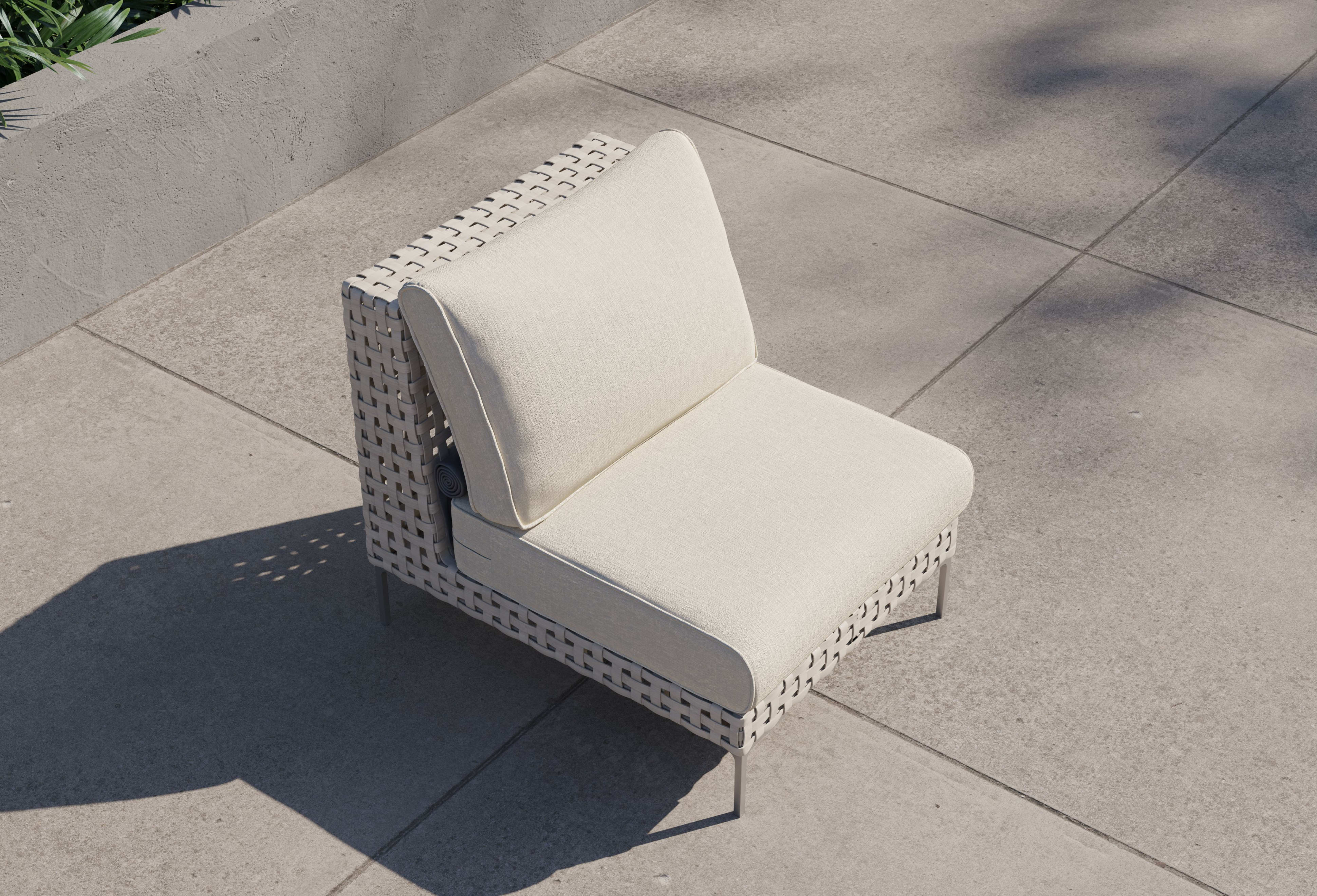 open weave Wicker Outdoor Armless Chair