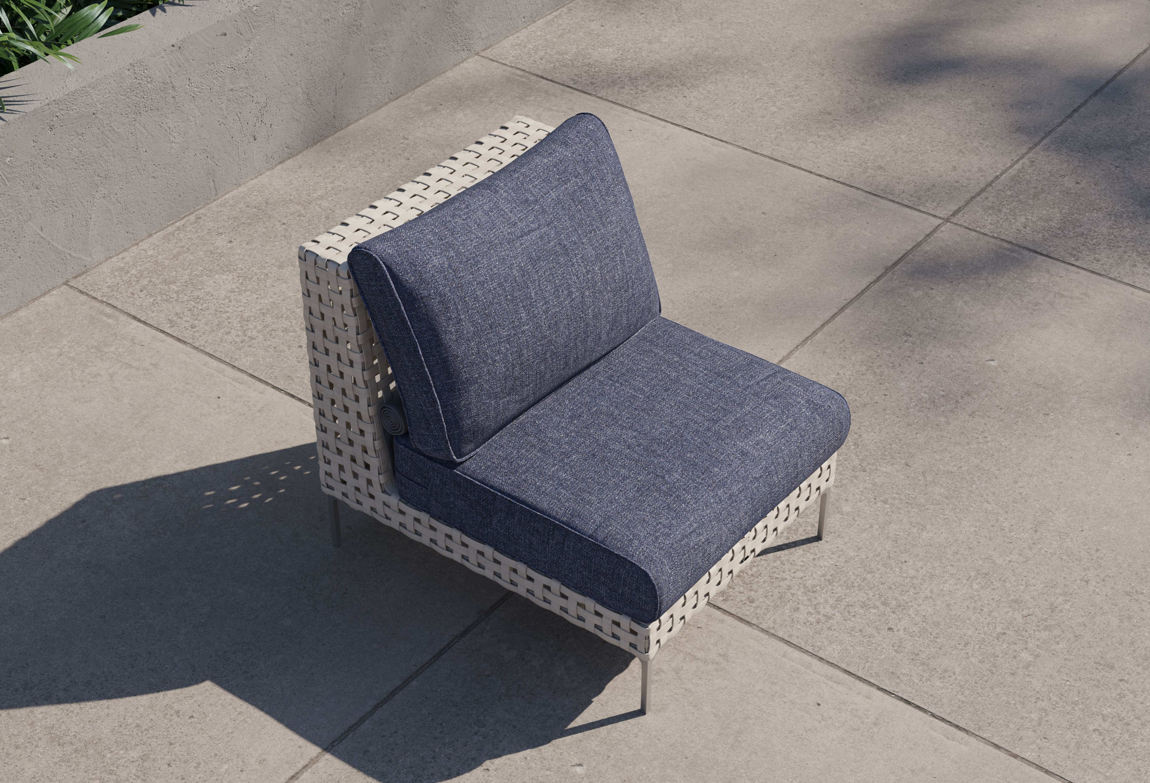 open weave Wicker Outdoor Armless Chair