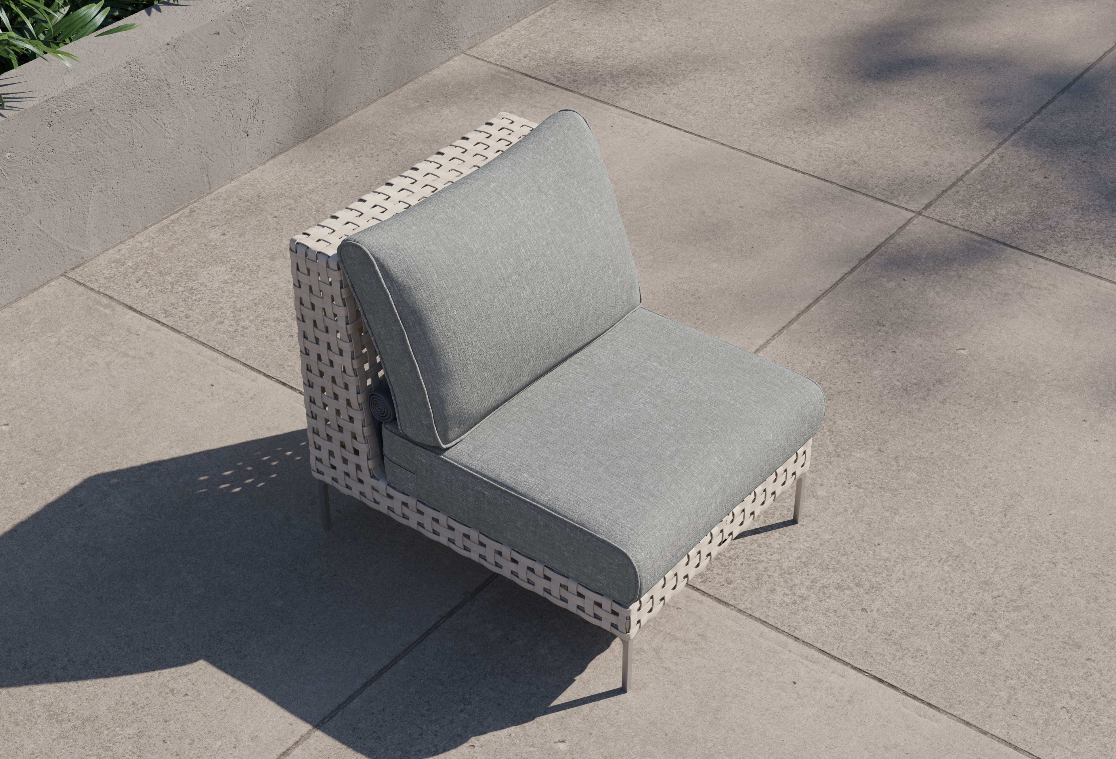 open weave Wicker Outdoor Armless Chair