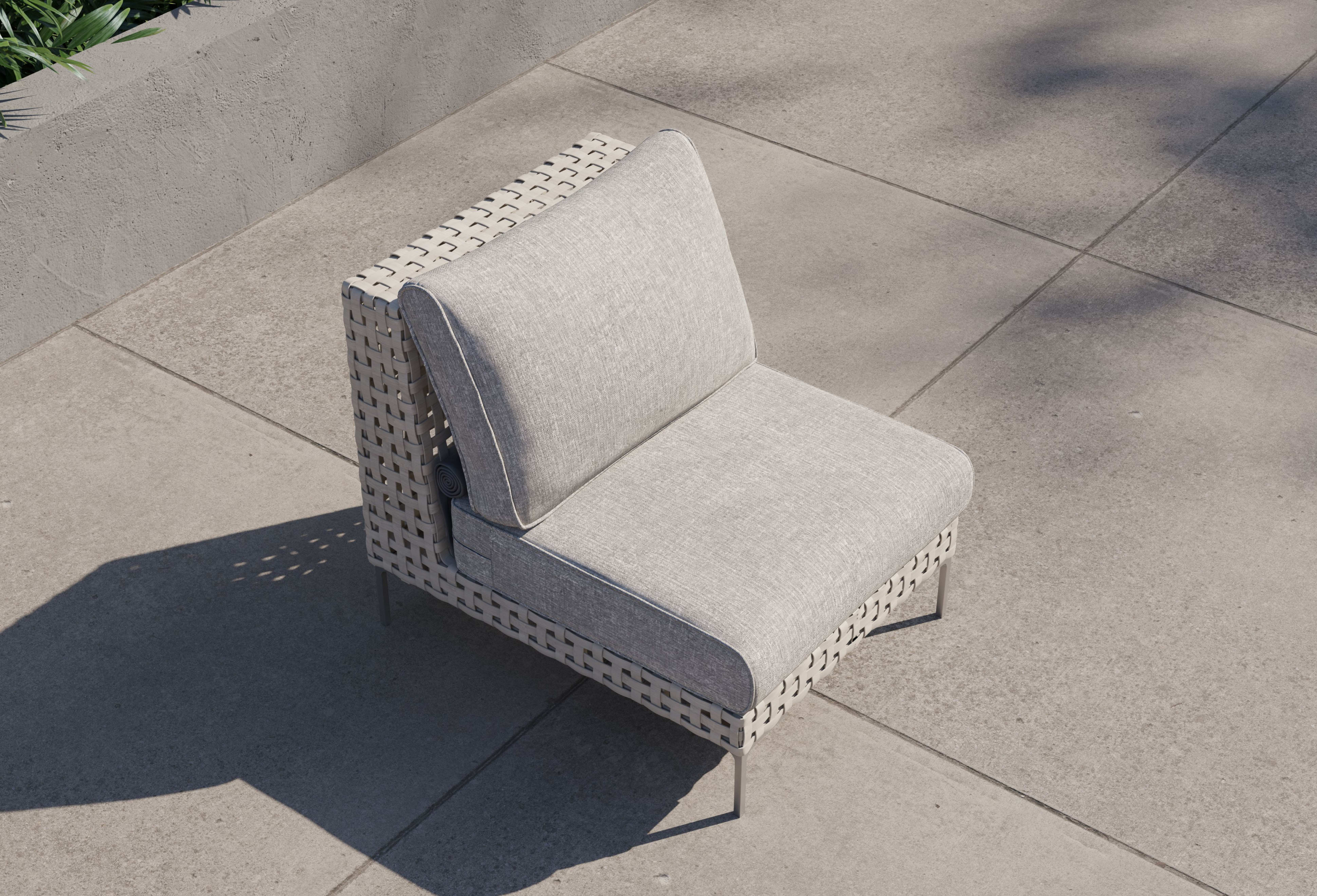 open weave Wicker Outdoor Armless Chair