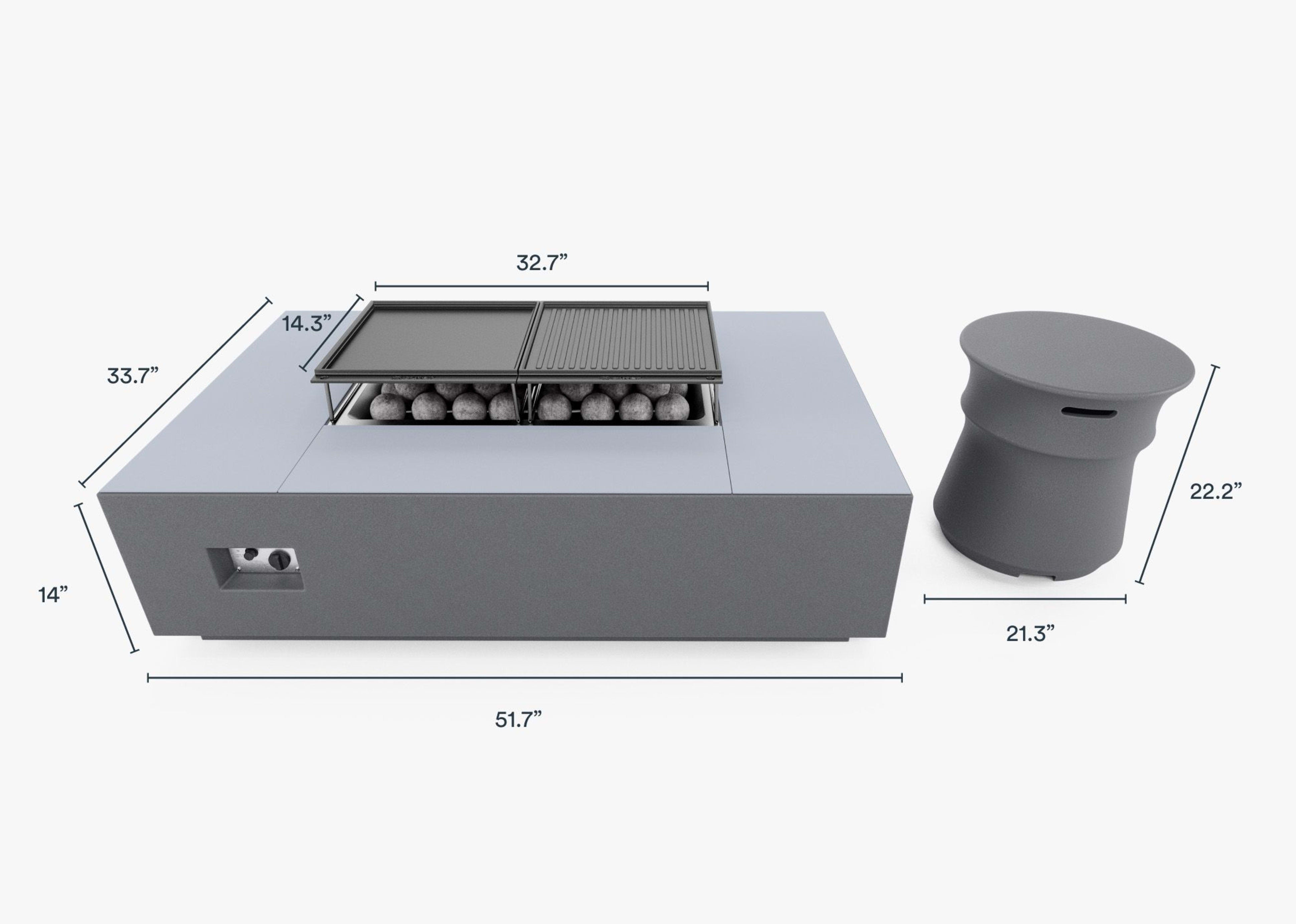 recyangular Concrete Fire Pit dimensions