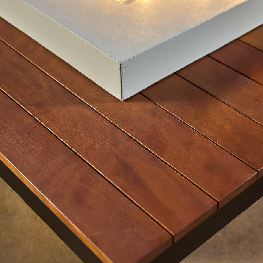 Uptown Linear Gas Fire Pit Table closeup