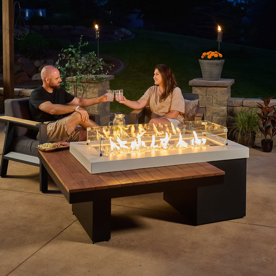 Uptown Linear Gas Fire Pit Table