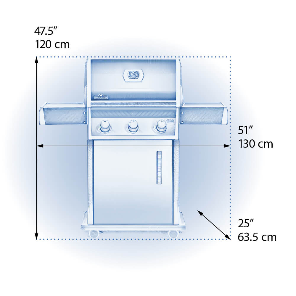 Rogue® 425 Gas Grill dimensions