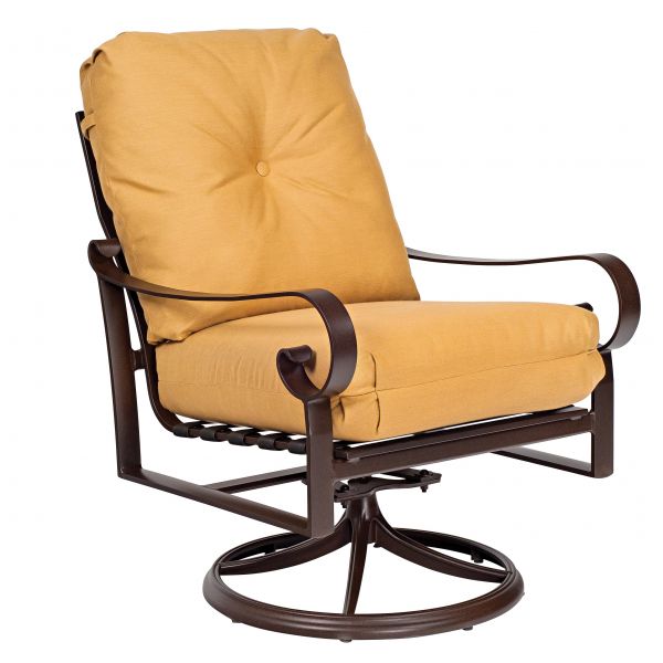 Woodard Cayman Isle Cushion Aluminum High Back Swivel Rocker