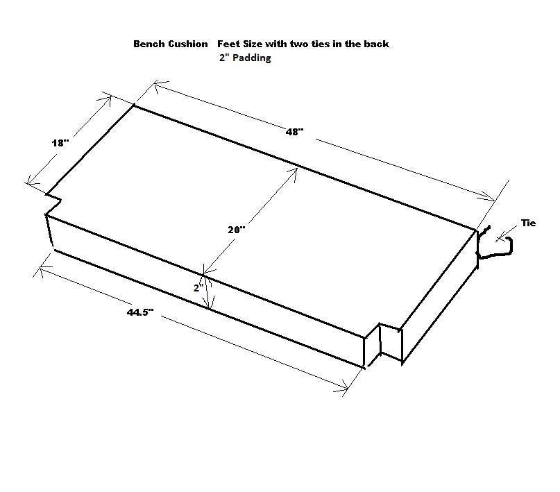 4ft Bench Cushion dimension