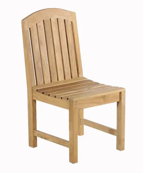 Photo of Glaser Teak Side Chair from front angle.