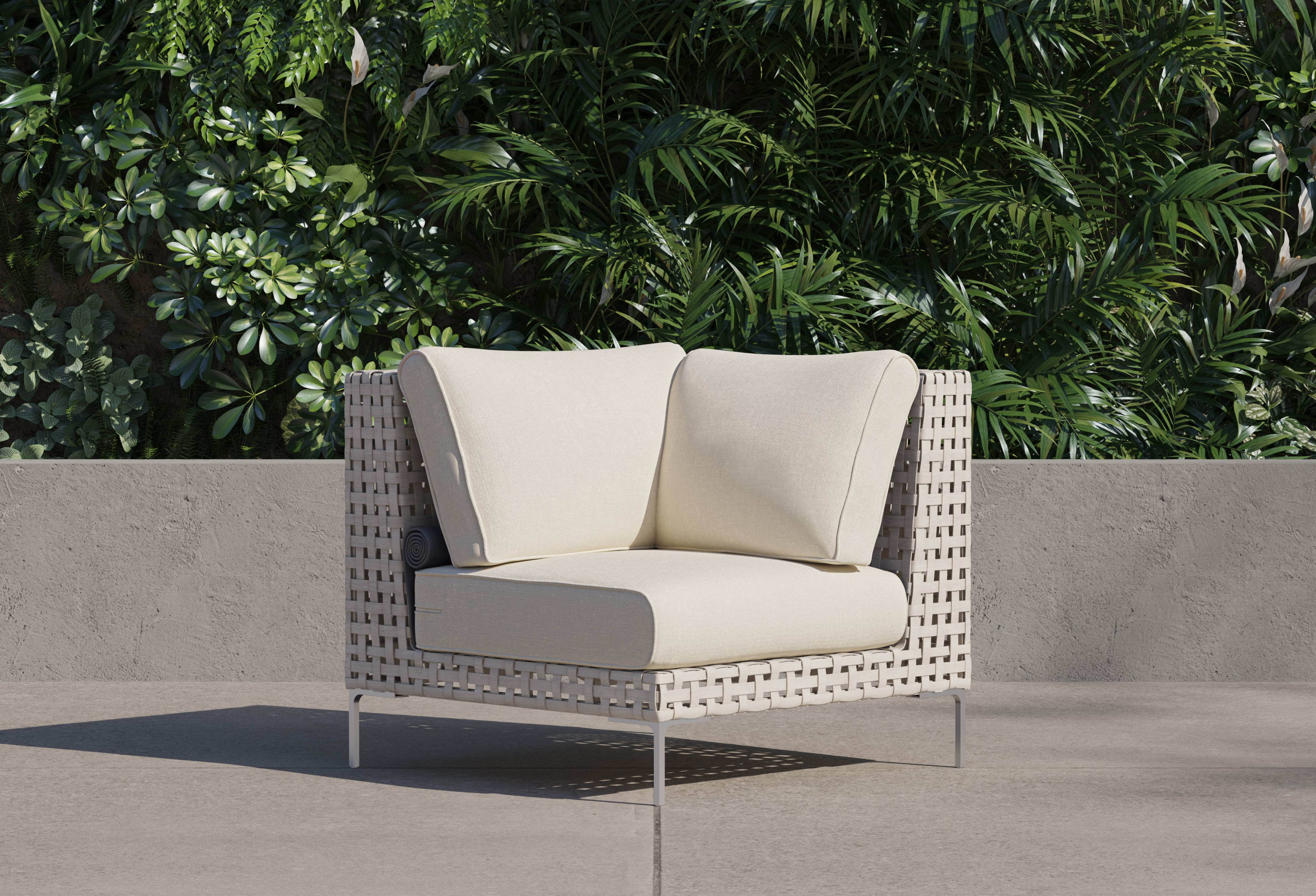 open weave Wicker Outdoor Sectional Chair 