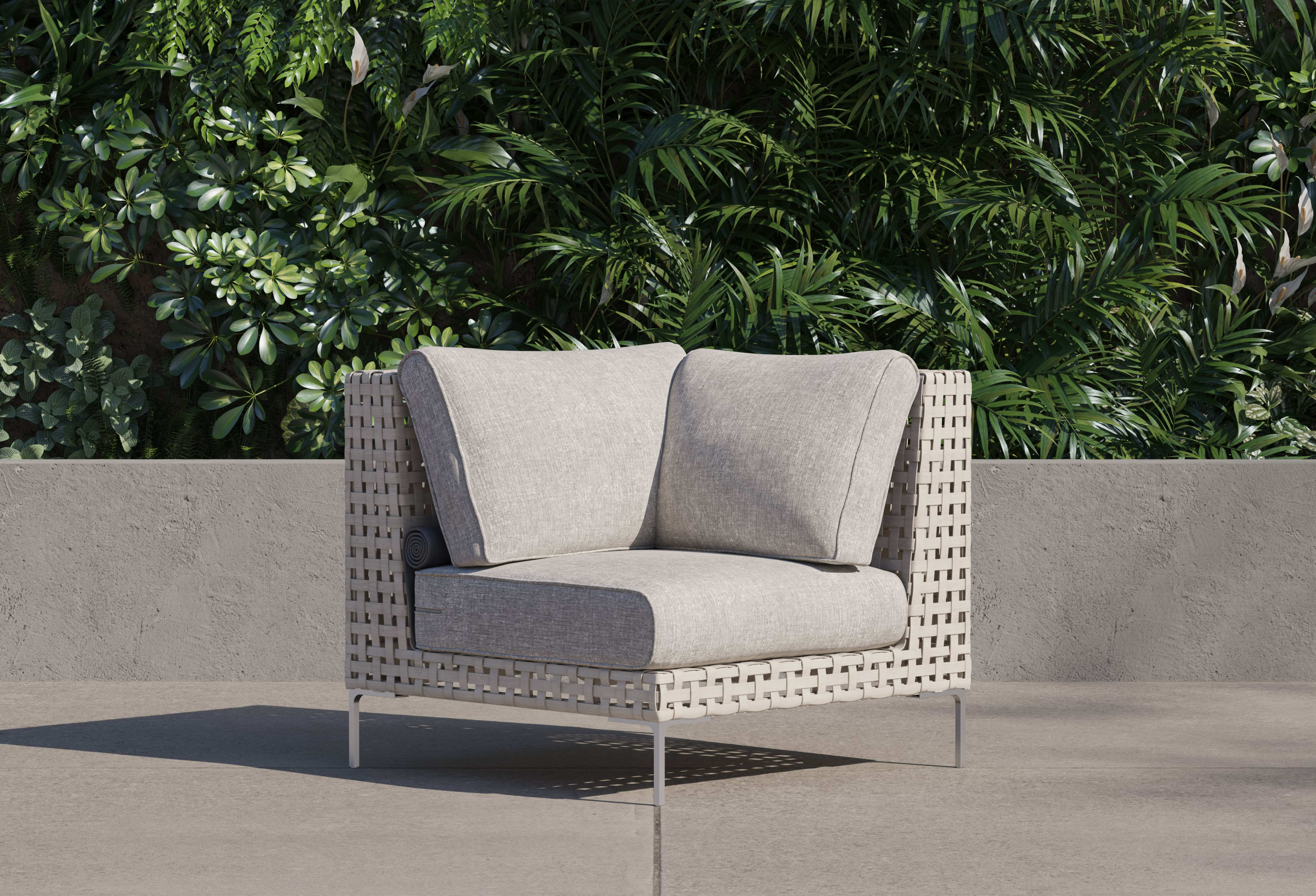 open weave Wicker Outdoor Sectional Chair 