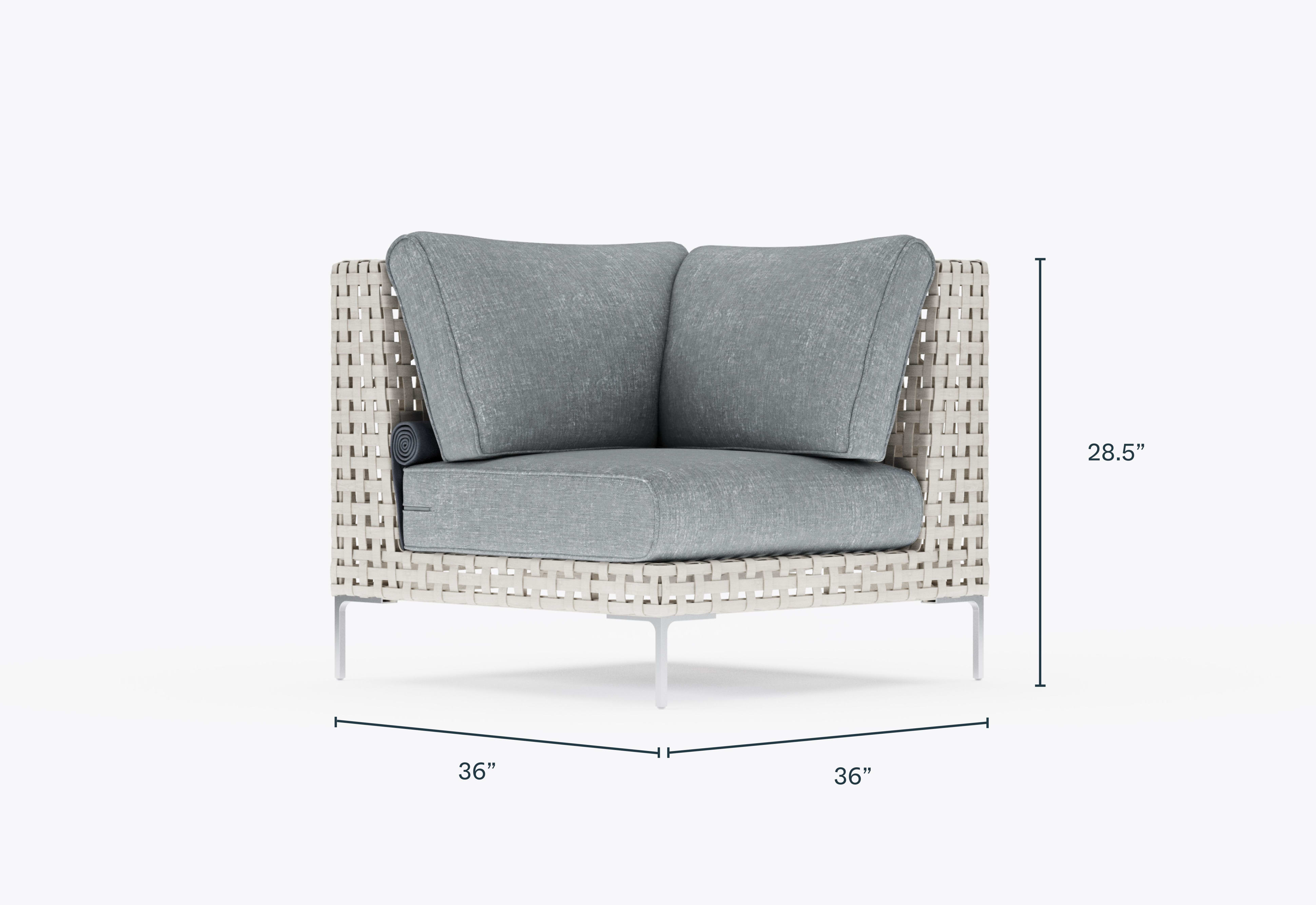 Wicker Outdoor Sectional Chair  dimensions