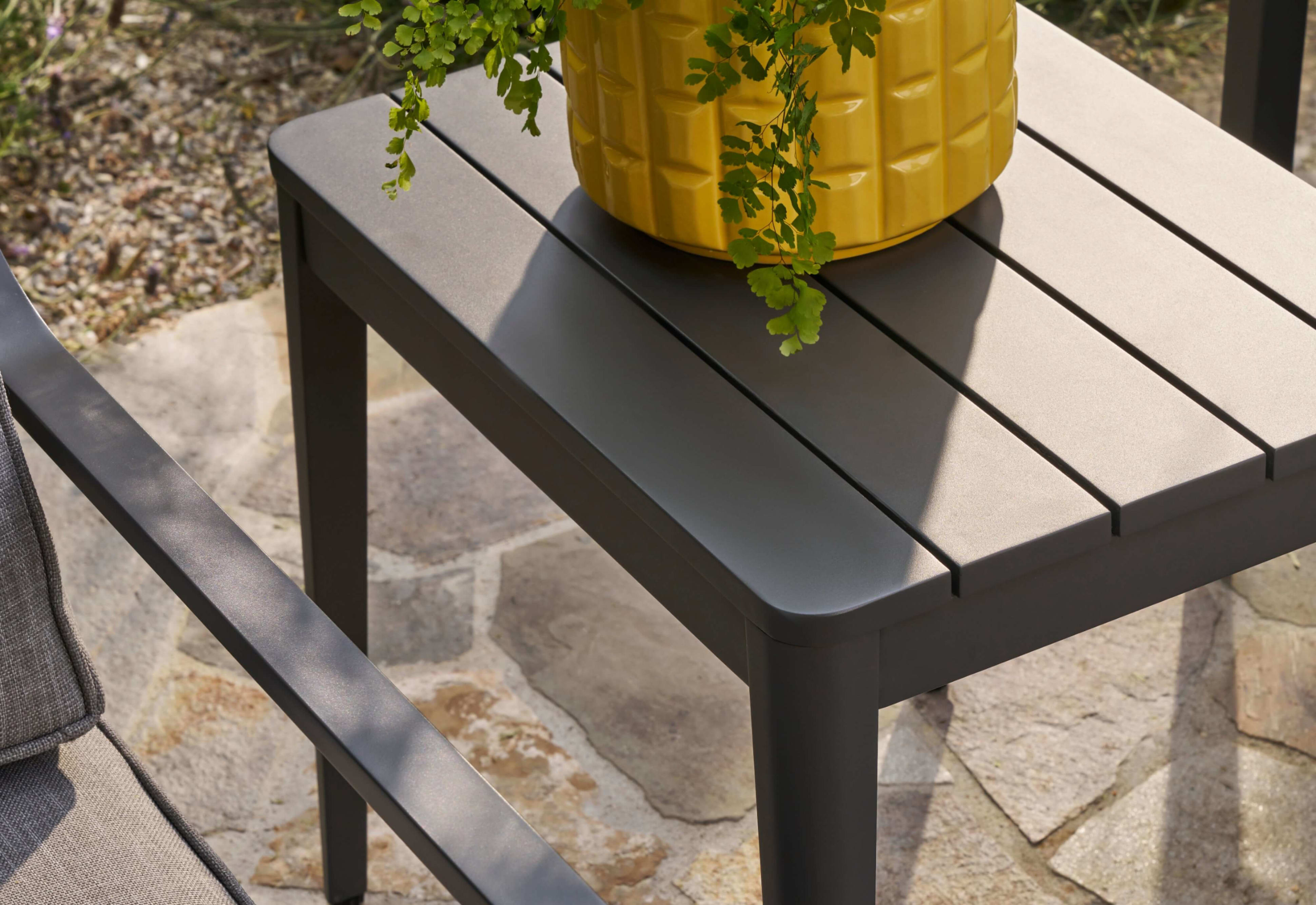 charcoal Aluminum Outdoor Side Table