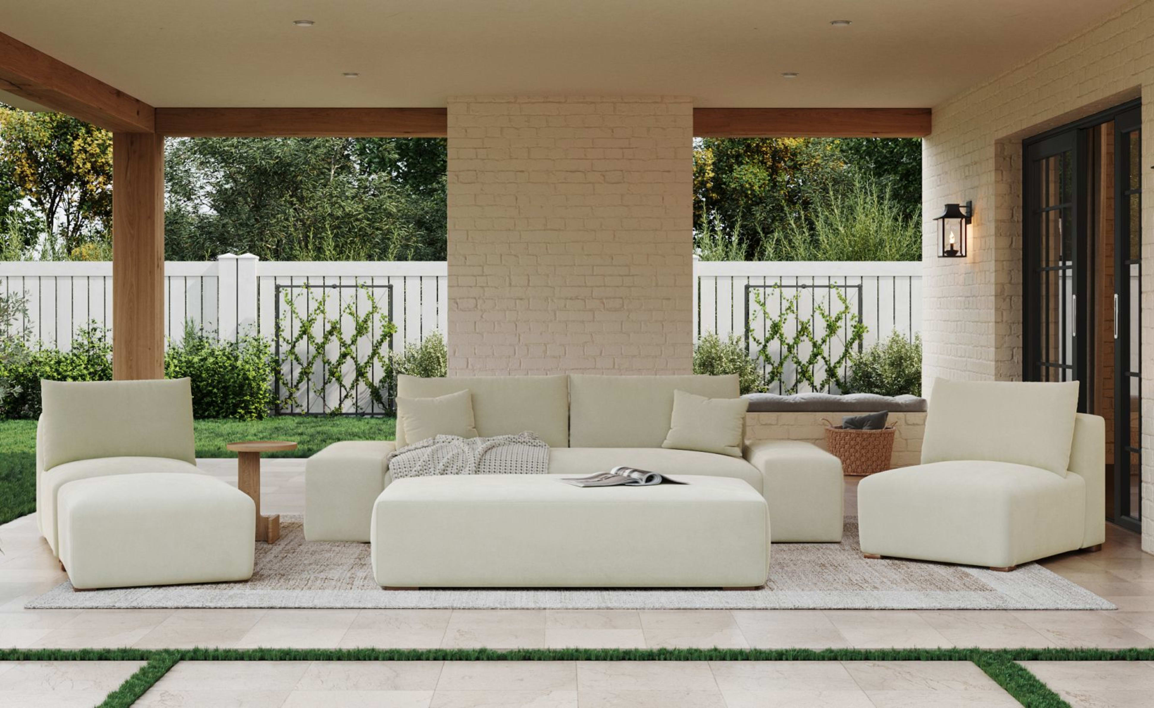 Upholstered veranda sofa