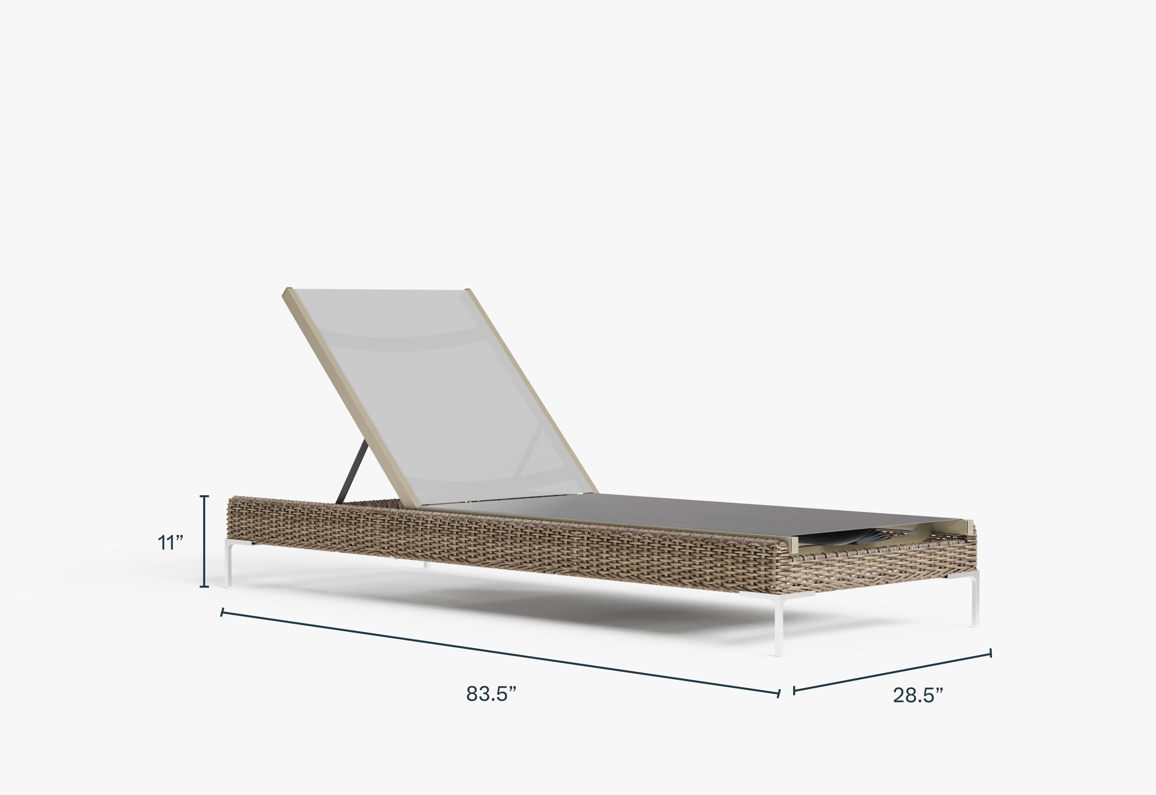 Wicker Outdoor Core Chaise Lounge  dimensions